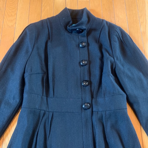 Plenty Tracy Reese Embroidered Wool Long Winter Coat Size 10 Black - Picture 3 of 7